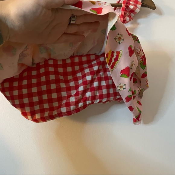 Strawberry Shortcake Ruffled Swim Top with Red Checkered Straps - Picture 4 of 6